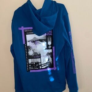 Skater blue elemental x Zumiez graphic hoodie punk jacket long sleeve sweatshirt